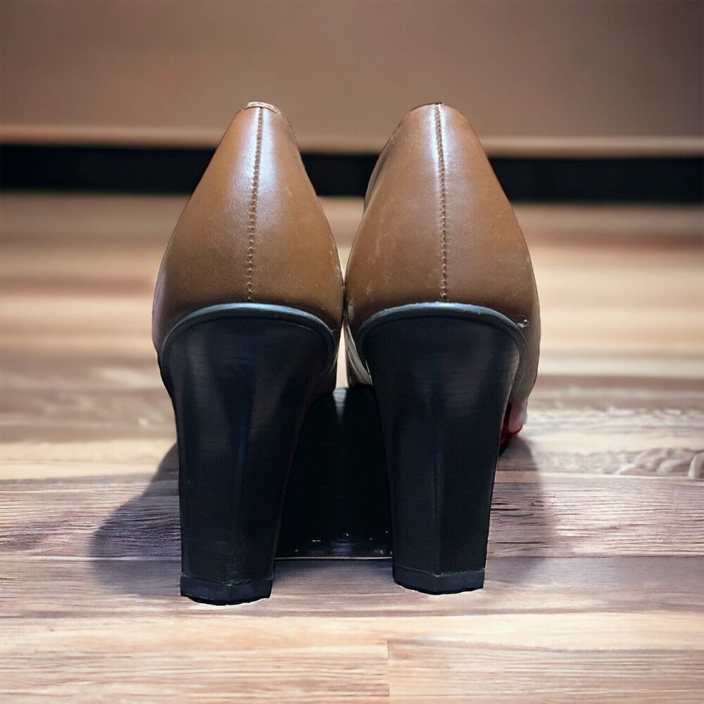 ANDREW STEVENS STUDIO WOMEN'S BROWN LEATHER ANKLE BOOTS SIZE 9 ($149) - Picture 3 of 6